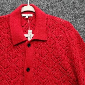 NWT Madewell Wool Cashmere Pointelle Collared Button Cardigan Sweater Size S